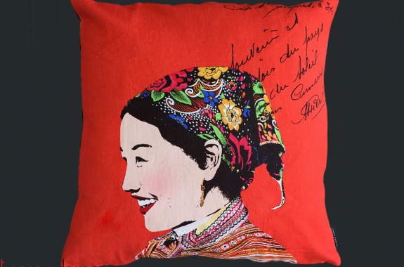  Cushion cover printed Vietnamese ethnic woman-Miss Hue